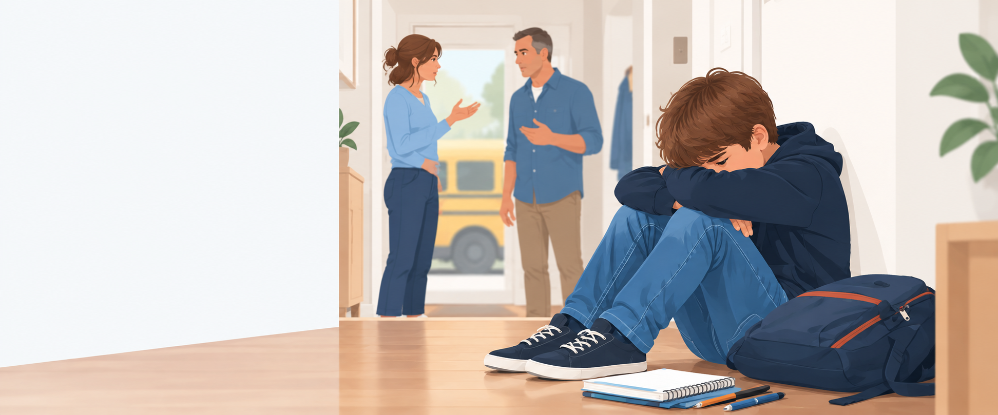 Un ado qui refuse d'aller à l'école à cause de son anxiété